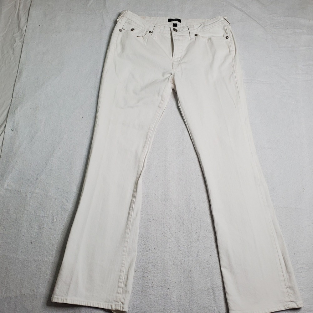 True Religion Womens Jeans White Becca Mid Rise Bootcut Size 31